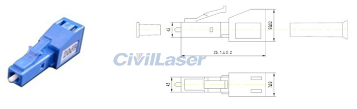 LC SM Yin And Yang Type Fiber Optic Attenuator Without Ears 5dB